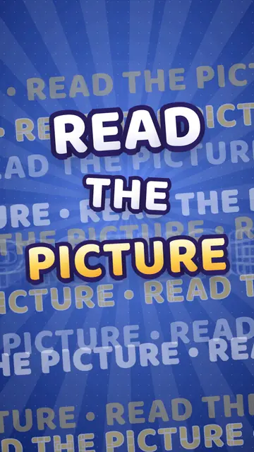 The words Read the picture in big letters on a purple background