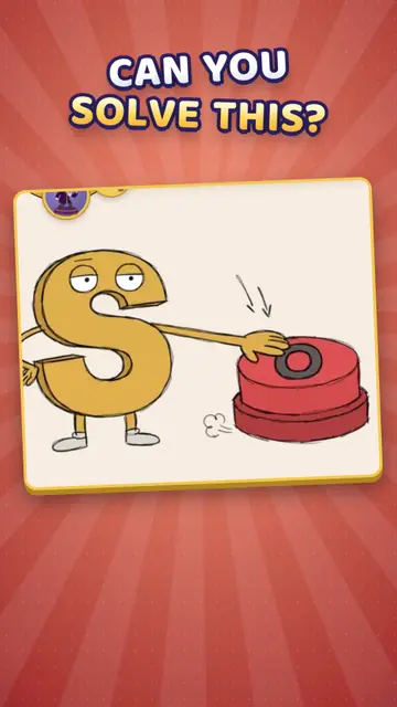 A letter S pressing a big red button, under the question Can you solve this?
