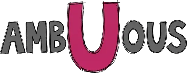 The letters AM, a huge letter U and the letters OUS