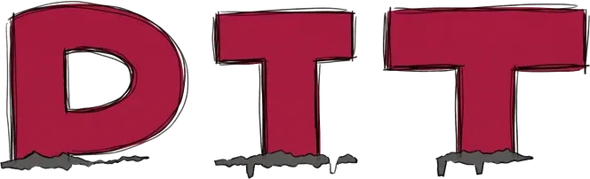The letters P, I and T with their bottoms cut away